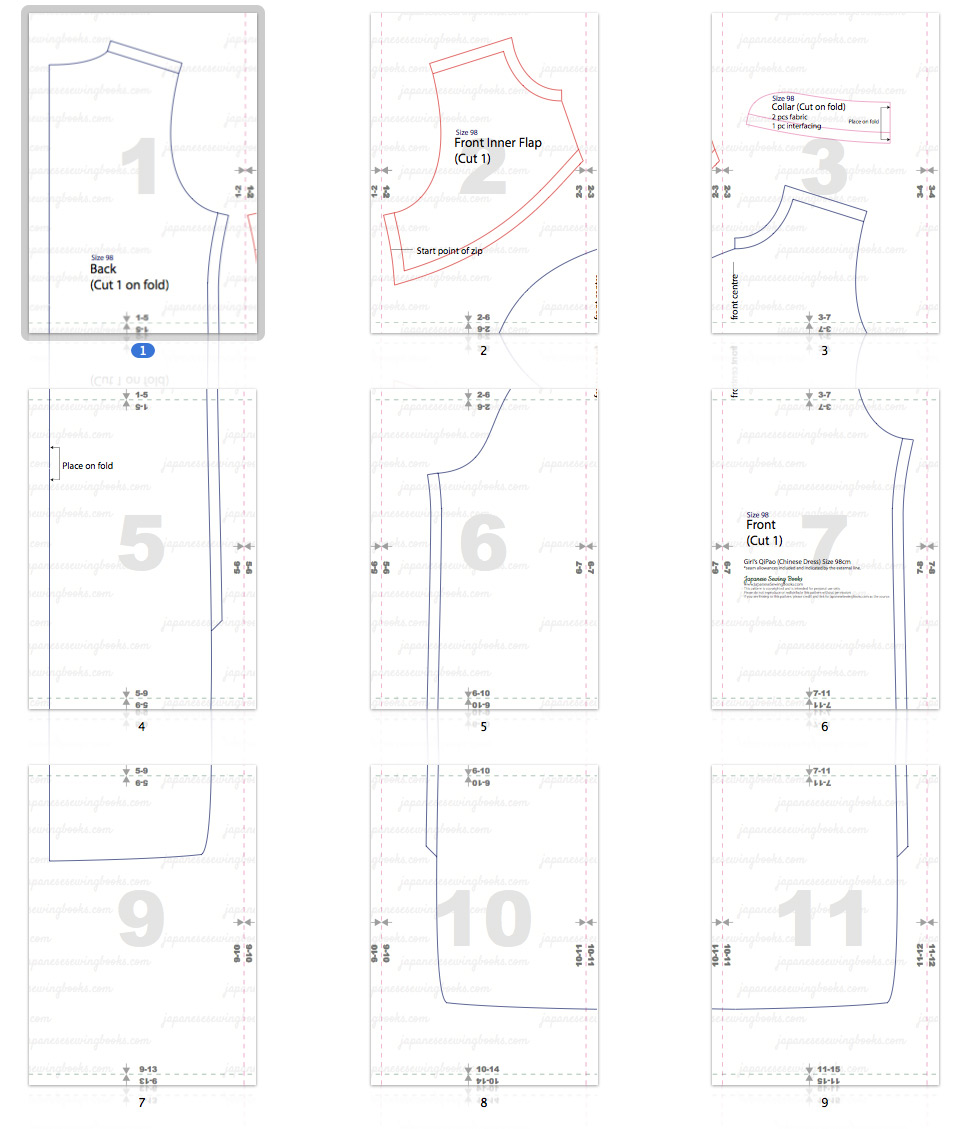 98LAYOUT_500 | Chinese dress, Japanese sewing, Sewing dresses